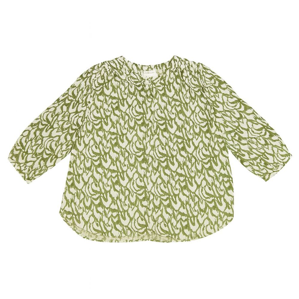 Jachs Girlfriend New York Women's Blouse Size XXL Sage Green White 3/4 Sleeve